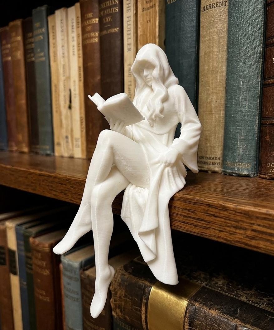 Lady Reading Book Figurine - Etsy