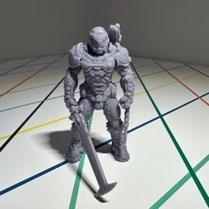 Doom Guy Figure in detailed Praetor Suit & Crucible Blade Model - Miniature - Tabletop - Collectable