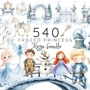 540 Imágenes Prediseñadas de Princesa Congelada | Castillo mágico de invierno, princesa de hielo, personajes nevados y elementos de cuento de hadas para manualidades, decoración de invitaciones