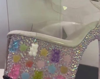 Szpilki Candy Rhinestone Pleaser (rozmiar 7) | Gummy Bear Platform Pole Dance Exotic Shoes
