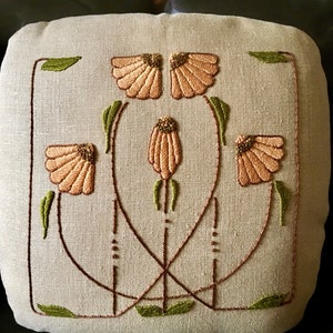 Roycroft Artisan Embroidery kit for Carrie's Garden Pillow
