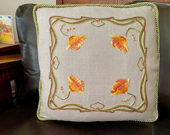 California Poppy Pillow Embroidery Kit Roycroft Artisan Craftsman Mission Stickley