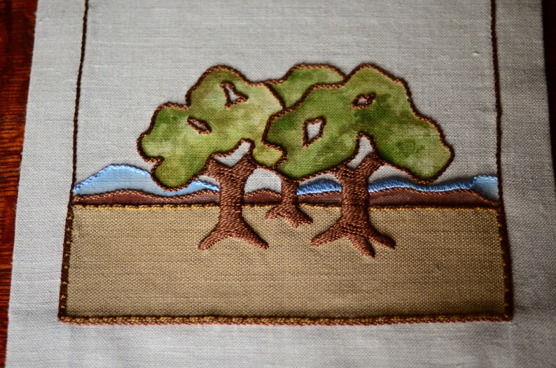 Arts & Crafts Style Oak Trees Table Runner Craftsman Etsy