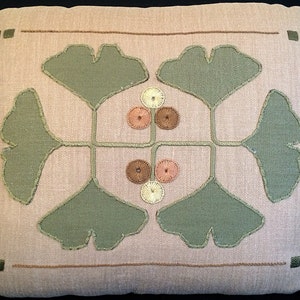 Arts and Crafts, Craftsman, Gingko Pillow Embroidery Kit