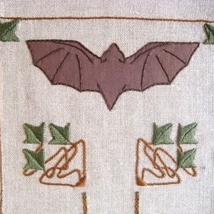 Roycroft Artisan Embroidery Kit for the Bat Motif Table Runner, Arts & Crafts, Mission, Craftsman