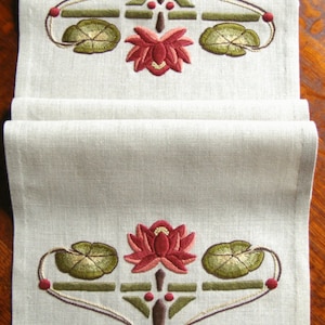 Roycroft Artisan Embroidery Kit for the Waterlily Table Scarf, Arts & Crafts, Craftsman, Mission