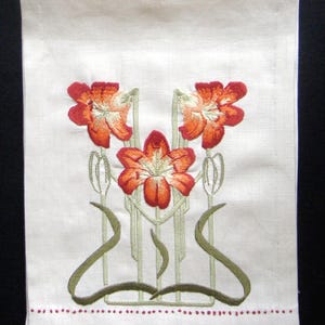 Star Gazed Table Scarf, Craftsman, Mission Style, Hand Embroidered