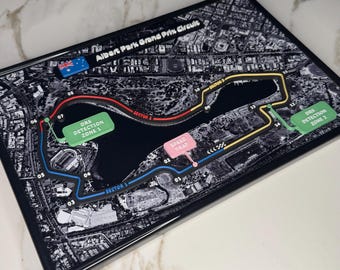 Art mural du circuit d'Albert Park, carte de la piste de F1, décoration de course du Grand Prix d'Australie, cadeau de sport automobile encadré pour les fans et les collectionneurs de Formule 1