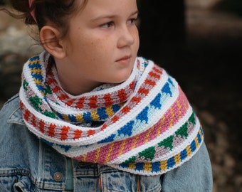 Instant Download, Colorful Scarf or Cowl Crochet PATTERN