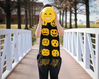 Instant Download, Emoji Scarf, Crochet PATTERN, DIY