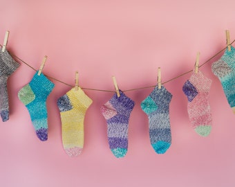 Instant PDF Download, Confetti Socks, Crochet Pattern