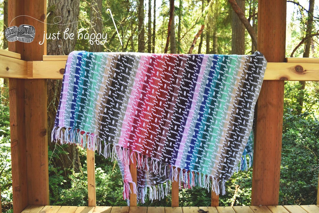 Instant PDF Download, Chain Reaction Blanket, Crochet Pattern Etsy