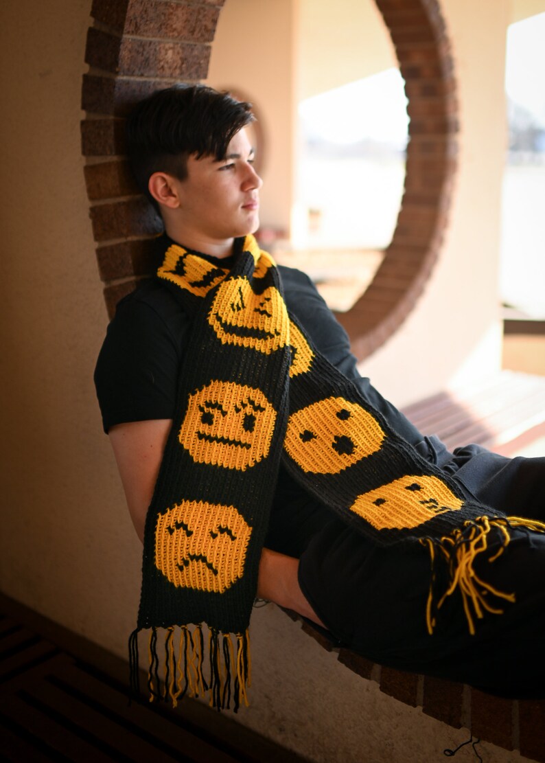 Instant Download, Emoji Scarf, Crochet PATTERN, DIY image 4