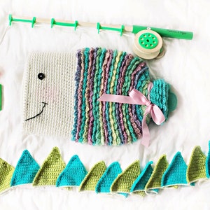 Instant PDF Download, Fishy Hot Water Bottle Cozy, Crochet Pattern