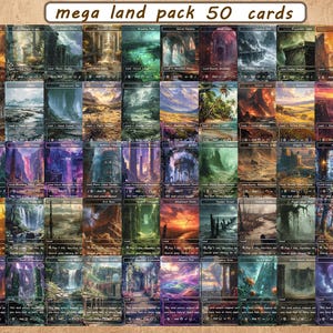 Oil Painting Art Style Land Pack - 50 Cards - Commander EDH Land Cards - Ultimate Premium
