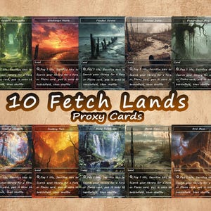 Oil Painting Art Style Fetch Lands Proxy Cards - 10 Cards - Complete Set, Custom Cards, MTG Proxy Altered Art