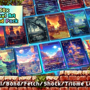Pixel Art Fantasy Dream Land Pack - 50 Cards - Commander EDH Land Cards - Ultimate Premium