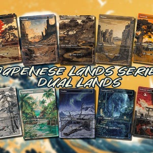 Japanese Ukiyo-e Style Fantasy Dream Dual Lands Proxy Cards - 10 Cards - Complete Set, Custom Cards, MTG Proxy Altered Art