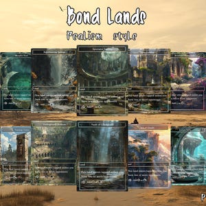 Realistic Art Style Bond Lands Proxy Cards - 10 Cards - Complete Set, Custom Cards, MTG Proxy Altered Art