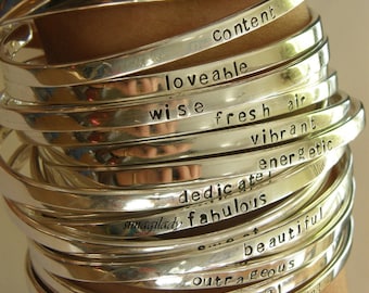 Say What You Want To Say -- Say Anything On YOUR cuff bracelet ---Custom sterling silver By - SimaG