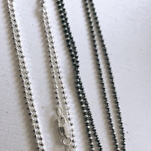 Oxidized Sterling Silver Ball Chain Necklace For Men Or Women –  MaisyGraceDesigns