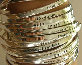 Say What You Want To Say  - Say Anything On YOUR cuff bracelet ---Custom sterling silver By - SimaG