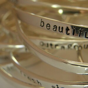 Say What You Want To Say up to 12 lowercase letters Say Anything On YOUR cuffCustom sterling silver By SimaG image 2