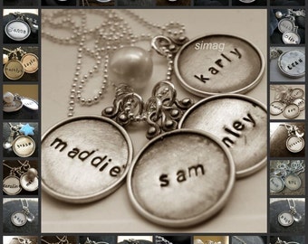 Every Disc Has A Story -Personalized Your Necklace In Hebrew OR English -4 discs  Personalized Charm Necklace For Mother-SIMAG - mothers day