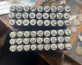 Uppercase and Lowercase Script Metal Letter Stamp Sets – Alphabet Punches for Jewelry Making, Metalworking and Hand Stamping Like New