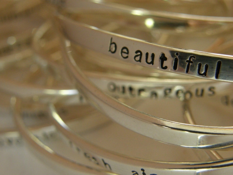 Inspirational Jewelry custom personalized,Inspirational Jewelry Sister Birthday Friend Gift-SimaG Hand Stamped Secret Message Bracelets