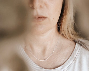 The Original Sterling Balance Bar Necklace . Silver Tube Bar. SIMPLE . BEAUTIFUL . modern . gold jewelry By SimaG