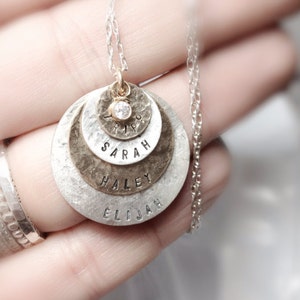 As Seen At THE DENVER POST and Channel 9 News Personalized Your Name Tag Charm Two Tone Necklace 4 discs Simag mothers day gift image 2