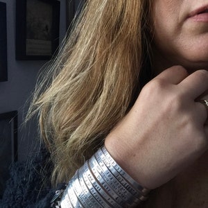 One cuff bracelet can be personalized with: Names, Inspire Words, Initials, Numbers or Your Very Favorite Quote .... Sterling Silver . SimaG image 3