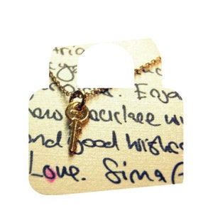 TINY you hold the key to my heart necklace miniature MINI gold filled key necklace By Simag image 2