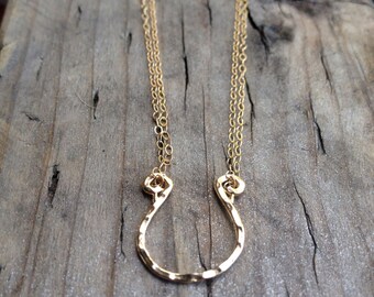Elegant and Delicate Horseshoe Gold Necklace By SimaG