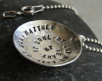 Personalized & custom JEWELRY  family names  dates. words. concave - As seen at Cool MOM Picks -Circle Of JOY Necklace - Original by simaG