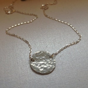 Simple ... Feminine ... Modern ... SMALL Hammered Gold Disc By Simag image 2