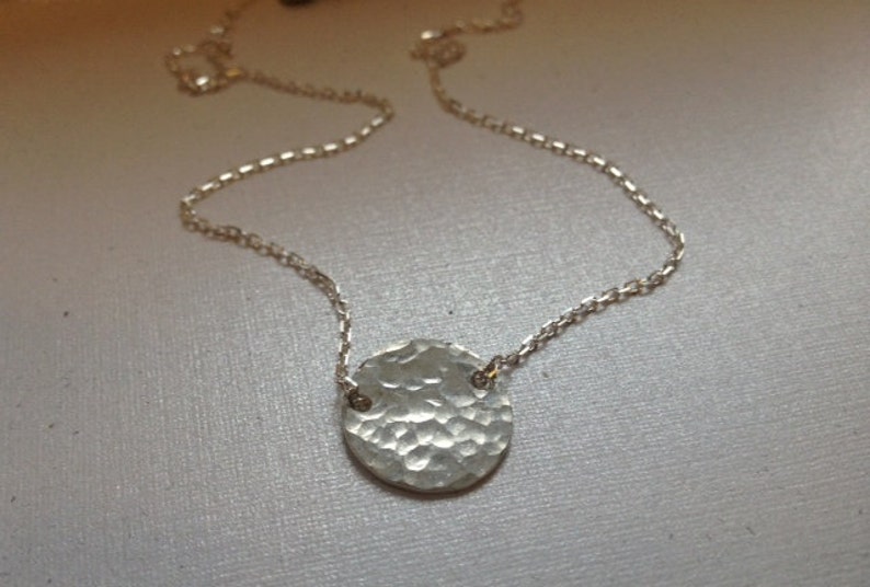 Simple ... Feminine ... Modern ... SMALL Hammered Gold Disc By Simag image 2