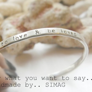 inspirational cuff . saying quote Personalized Cuff Bracelet Friendship Bracelet Custom Mantra Cuff Bracelet Custom Bracelet by SimaG image 4