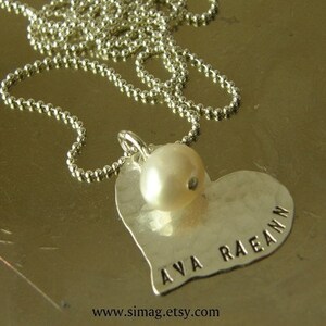 My Heart Is For You My Dear custom and personalized hand stamped heart Choose your font Simag image 4