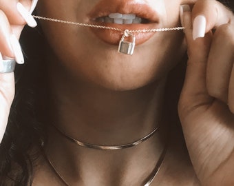 so beautiful and elegant | dainty padlock gold necklace | delicate gold filled chain |  layering jewelry | stacking | perfect gift by SimaG