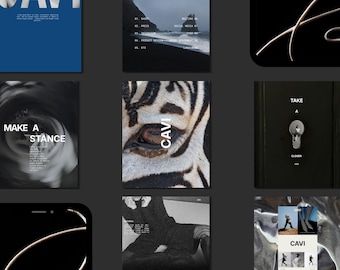 Editorial Instagram Templates | Bold, Metallic, Aesthetic Magazine Style | Modern | Social Media Templates | Canva | Branding | IG Templates