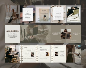 Seamless Instagram Carousel Template | Aesthetic, Modern & Bold | Social Media Manager Templates | Carousels Posts | Canva Template