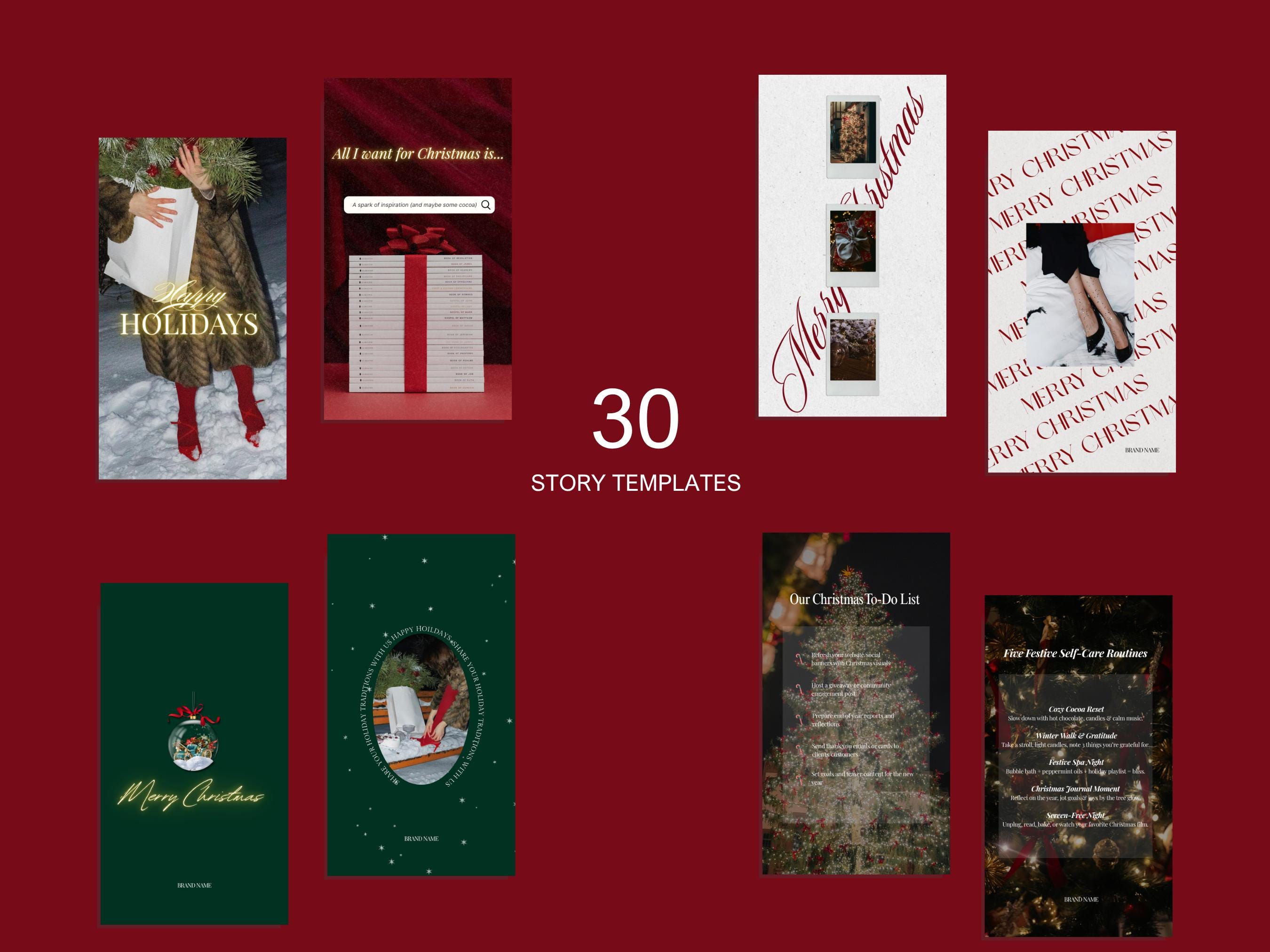 Christmas Instagram Story Templates Bold, Festive, Holiday Season