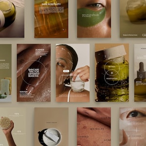 Peut inclure: Un collage d'images promouvant des conseils de soins de la peau pour les différentes saisons. Les images comprennent un pot de crème pour le visage, une personne appliquant un masque facial, un flacon de sérum et un graphique avec le texte "Conseils de soins de la peau pour les différentes saisons".