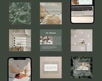 Life Coach Instagram Templates | Mindset, Wellness Coach l Social Media Instagram Template | Coaching | Modern, Aesthetic Canva Templates