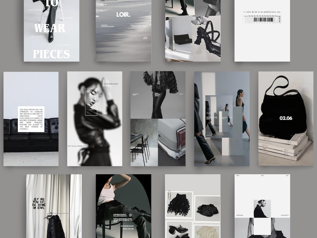 Bold Black & White Instagram Story Templates | Editorial Magazine Style ...