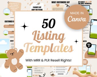 MRR PLR Etsy Listing Mockups | Customizable Product Templates