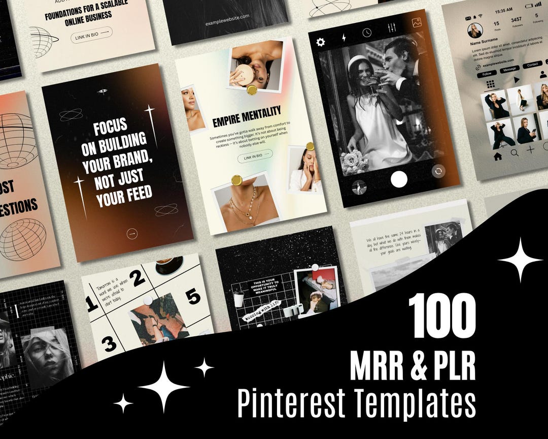 MRR PLR Pinterest Templates | Colorful Minimalist Marketing Set - Etsy