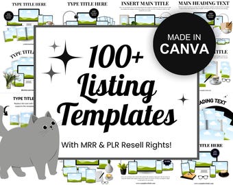 Editable MRR + PLR Templates in Canva, Product Presentation Mockups, Listing Templates for Etsy, Digital Products with Master Resell Rights!